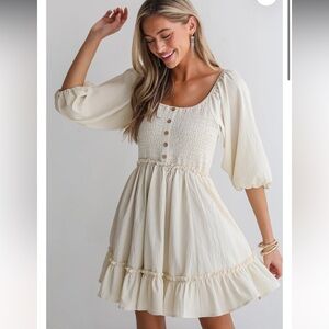 Vici Cream Mini Dress